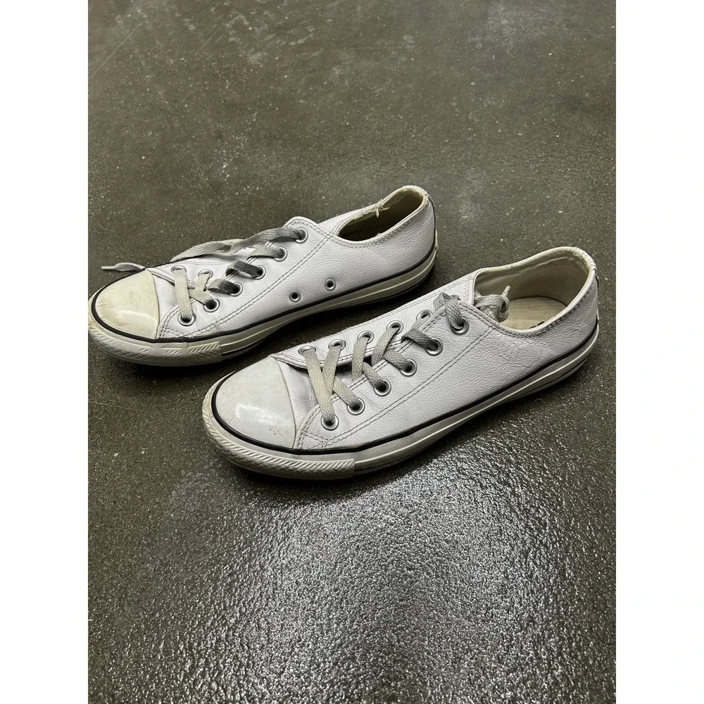 Converse Chuck Taylor All Star Shoes Mens Size 6‎ White Leather Low Top Sneakers